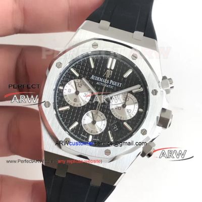 Perfect Replica Audemars Piguet Royal Oak Chronograph Black Rubber Strap Watch